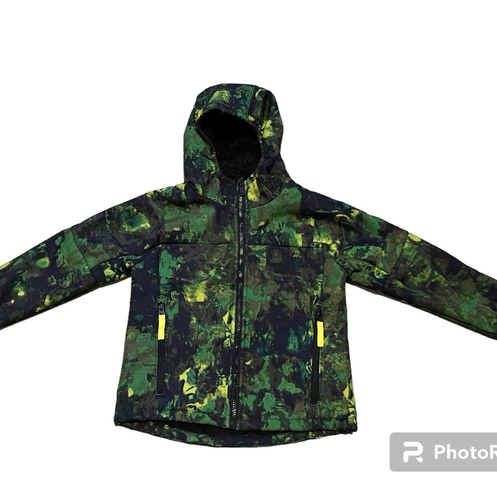 All in Motion Kids boy XS Camo Water/Wind Repellent hooded Jacket
